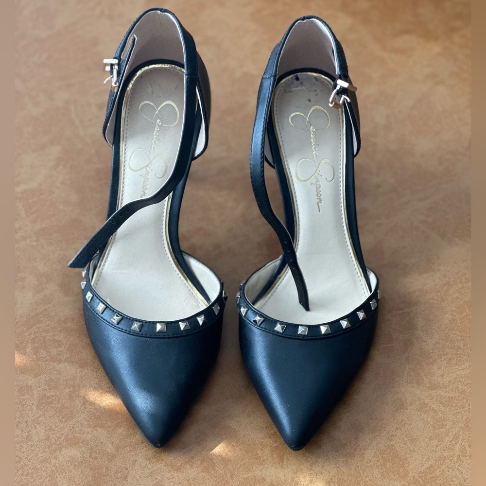 Black studded stilettos